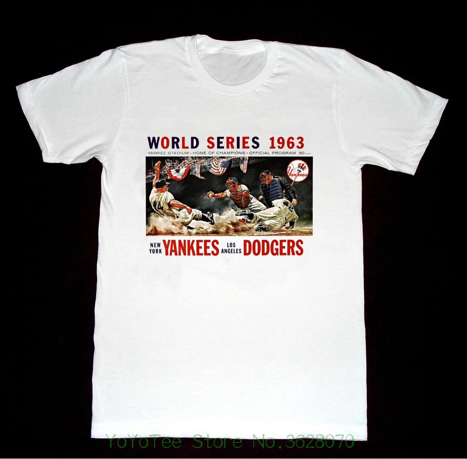 Printed Men T Shirt Clothes 1963 World Series Dodgers Vs