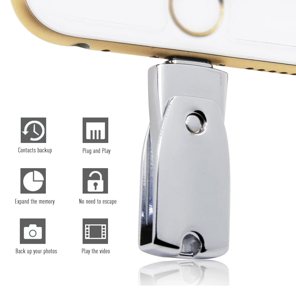 Мини Металлические OTG USB флэш накопители 32 ГБ для планшета IOS накопитель 64 Iphone 6s 7 8