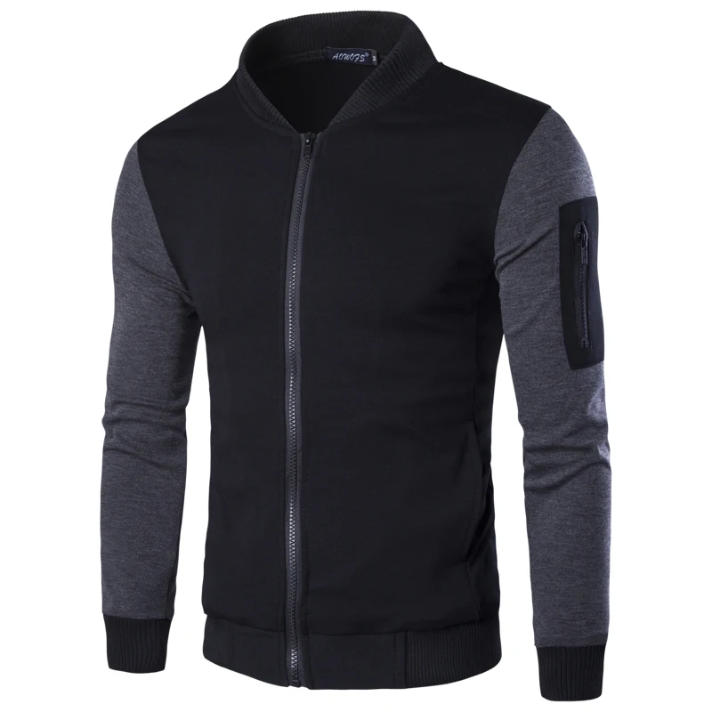 

2018 New Arrival Patchwork Standard Casual Zipper Polyester Slim Full Turtleneck Cotton New Collar Winter Jacket Splicing Men's