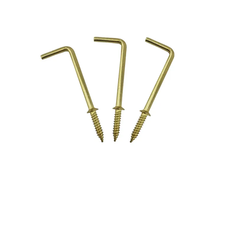 

Right Angle Screw Hook,Light Hook,7 Style Hook, L Style,Sheep Eye Hook,Frame Accessories Screws,Yellow Color,47mm/70mm,20Pcs