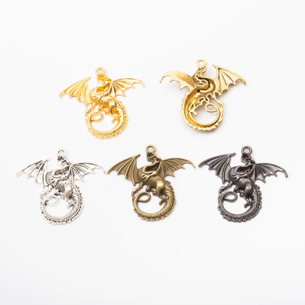 9pcs zinc alloy Animal Dragon Charms for Jewelry Making 5776in Charms