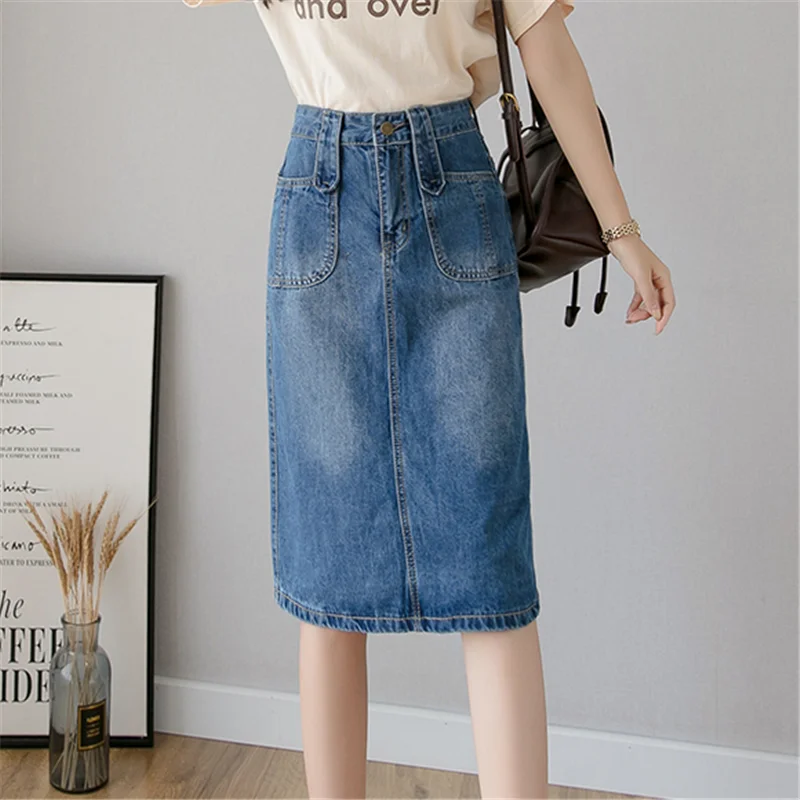 

Skirt Denim Women Blue Jeans Skirts Womens Casual Denim Skirts for Woman Korean Women Jeans High Waist Skirt Plus Size 5xl Women