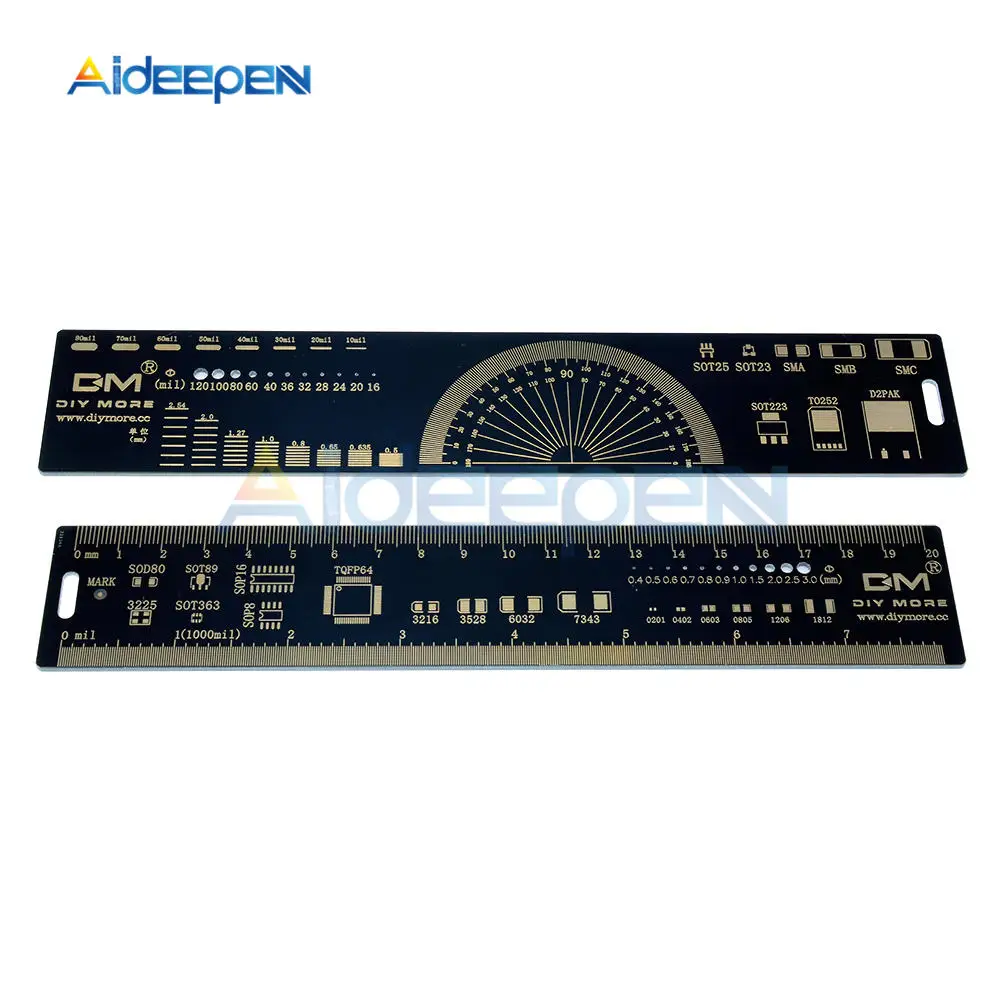 4 шт./компл. 4 каблуке 15 см, 20 см, 25 см Многофункциональный PCB линейка, измерительный инструмент резистор микросхема конденсатора IC диод поверхностного монтажа транзистор посылка