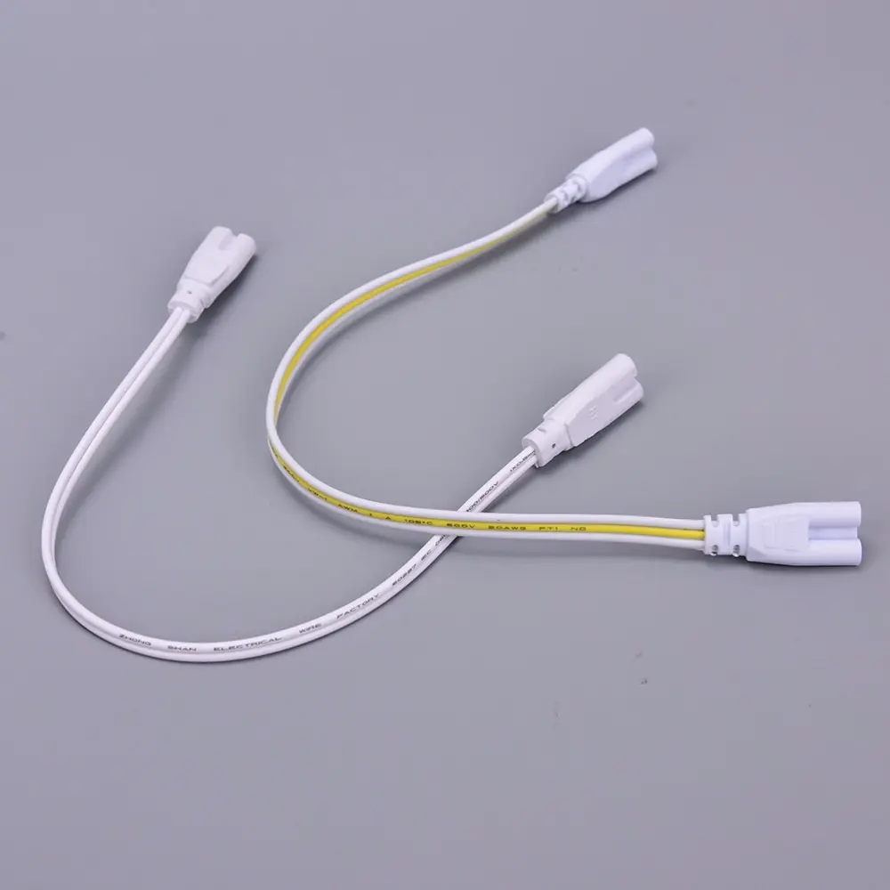 

2Pcs 30cm Two-phase Three-phase T4 T5 T8 Led Lamp Lighting Connecting Double-end Cable Wire 3 pin LED Tube Connector