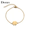 DOTIFI For Women Stainless Steel Bracelet  Lucky Clover Gold and Silver Color Pulseira Feminina Lover Engagement Jewelry ► Photo 1/6