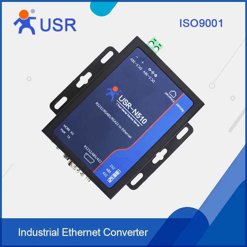 

USR-N510 Serial Device Server Converters RS232/RS485/RS422 To Ethernet RJ45 Support Modbus RTU With CE FCC ROHS