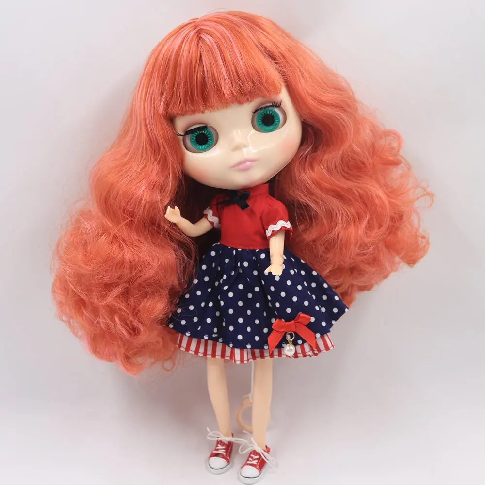 ICY Nude Factory Blyth Кукла № BL12072369 красный микс оранжевые волосы с челкой Licca Body