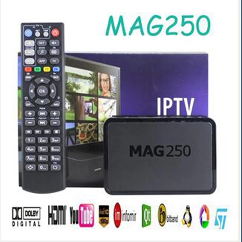 2019 Best Linux Mag250 Set Top Box IPTV Box Support USB WiFi Europe IPTV Sweden France UK Arabic Mag 250 Media Player