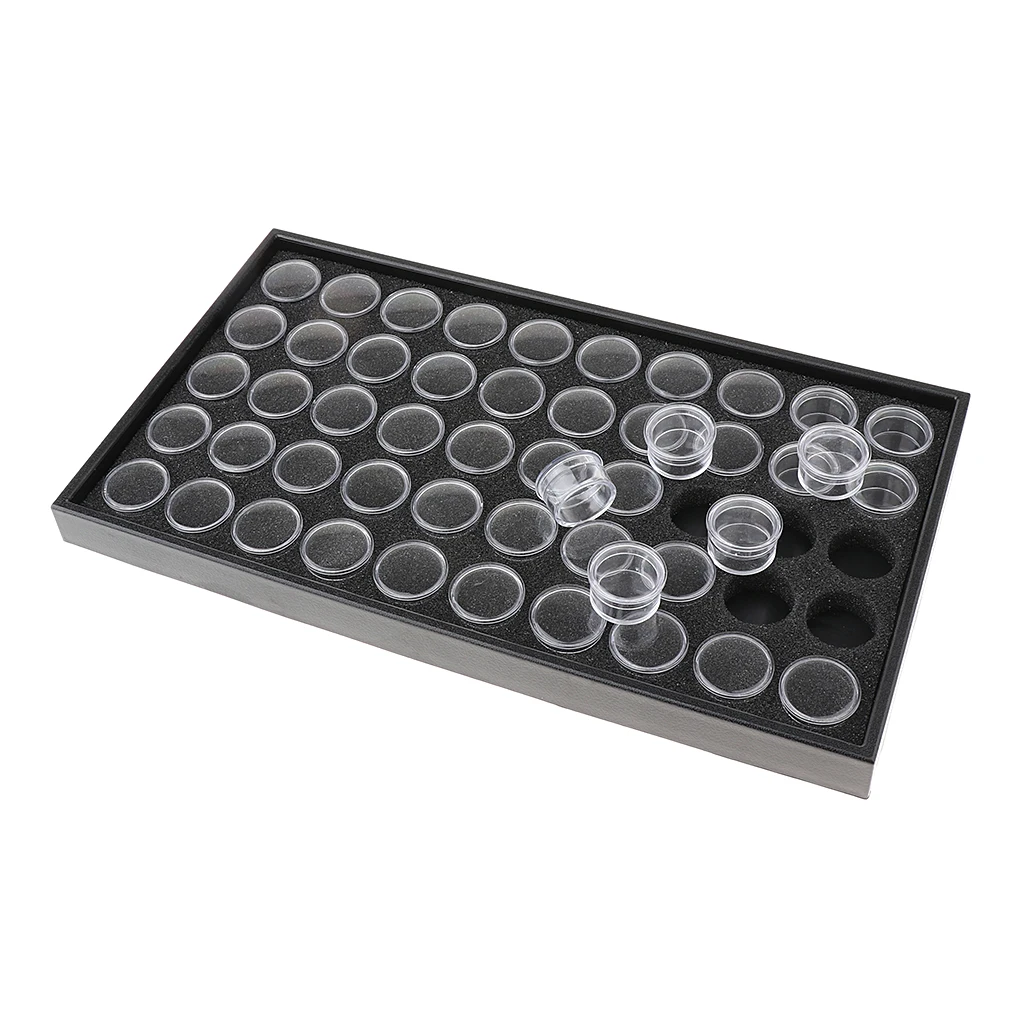 50 Boxes Makeup Empty Storage Box For Nail Art Tip Rhinestone Gem Glitter Powder Cosmetic Hard Plastic Jar Travel Organizer