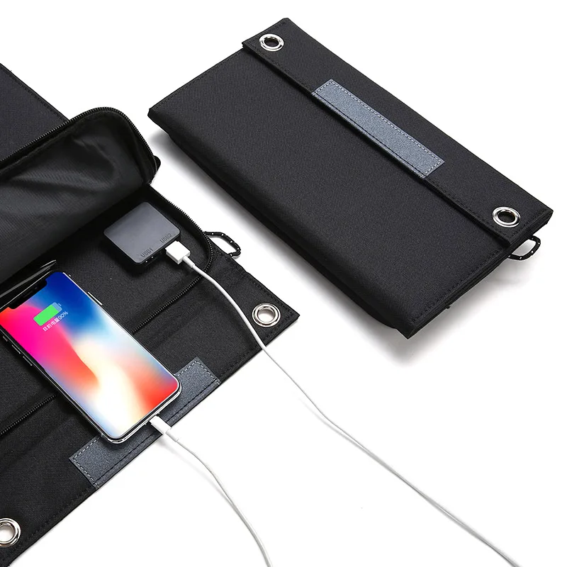

Solar Charger Waterproof Foldable Dual USB Ports Solar Battery Charger for Phone Tablet BB55