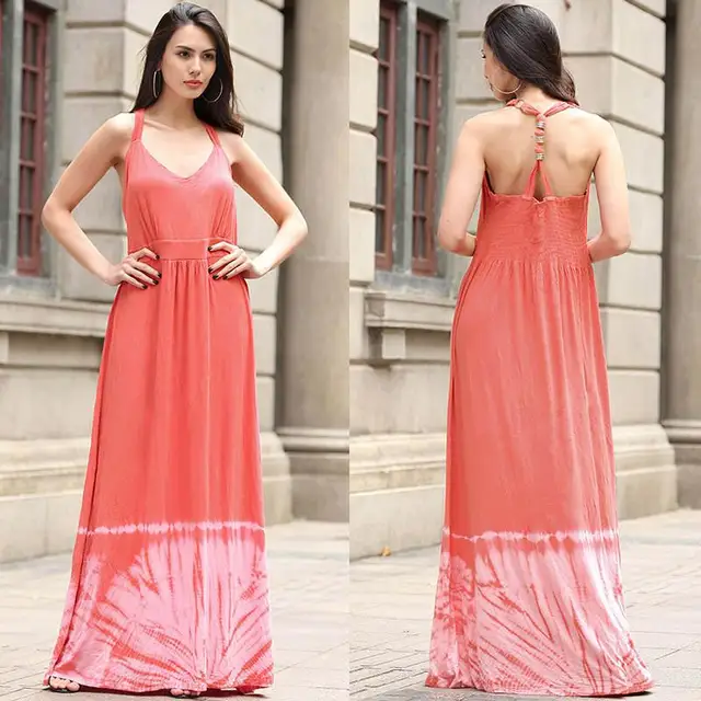 Timeson 2017 Summer Women Maxi Long Sun Dress Sexy Loose Tunic Halter