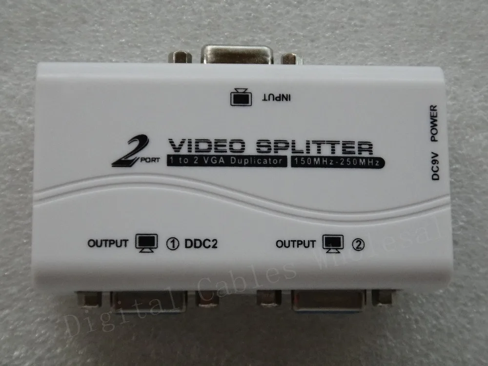1-2 порта VGA видео сплиттер Дубликатор 1-in-2-out 250MHz устройство cascadedable Boots сигналы 65m