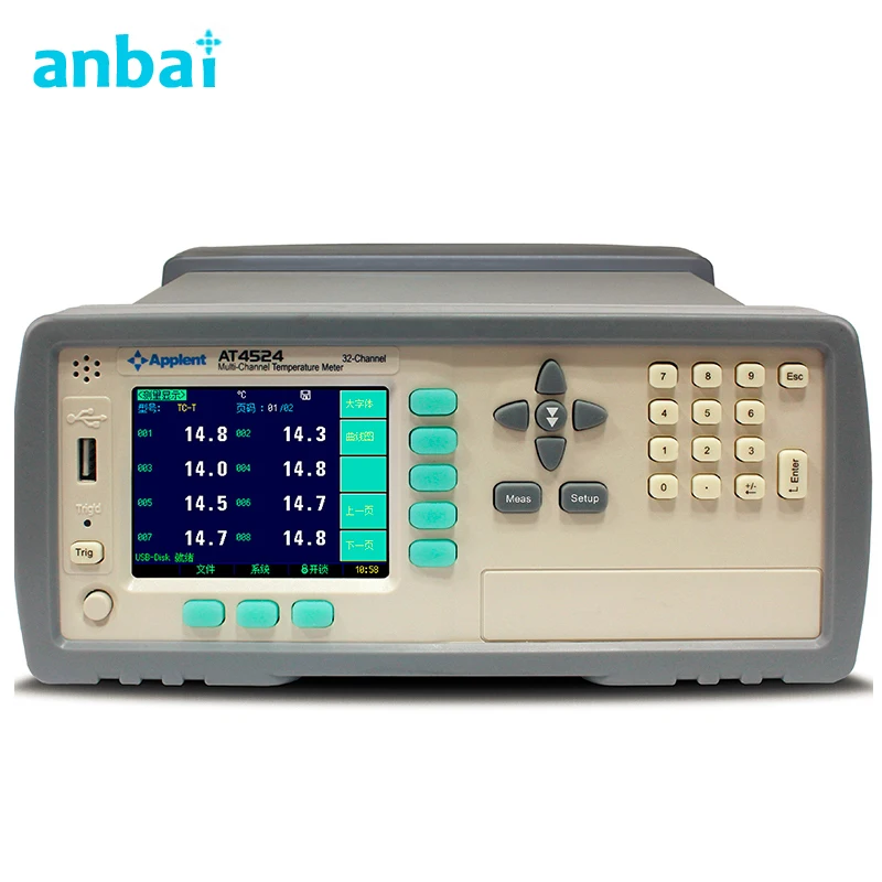 

Thermocouple Temperature Recorder 24 Channels Thermocouple Display J/K/T/E/S/N/B Multi-Channel Temperature Meter AT4524