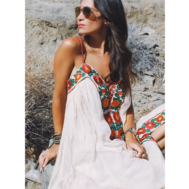 white boho maxi dress