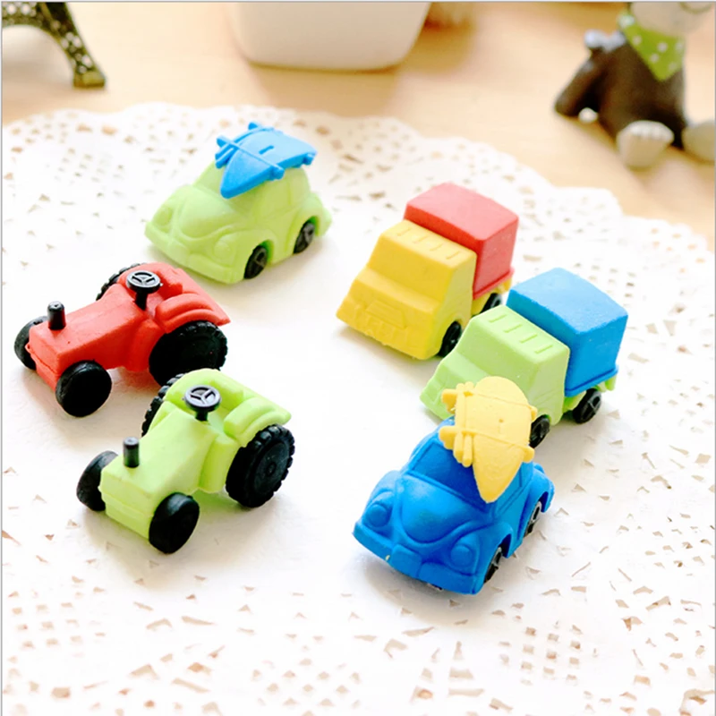 

1X Creative Tractor Rubber eraser stationery children cartoon Car model eraser school prizes school kawaii school supplies
