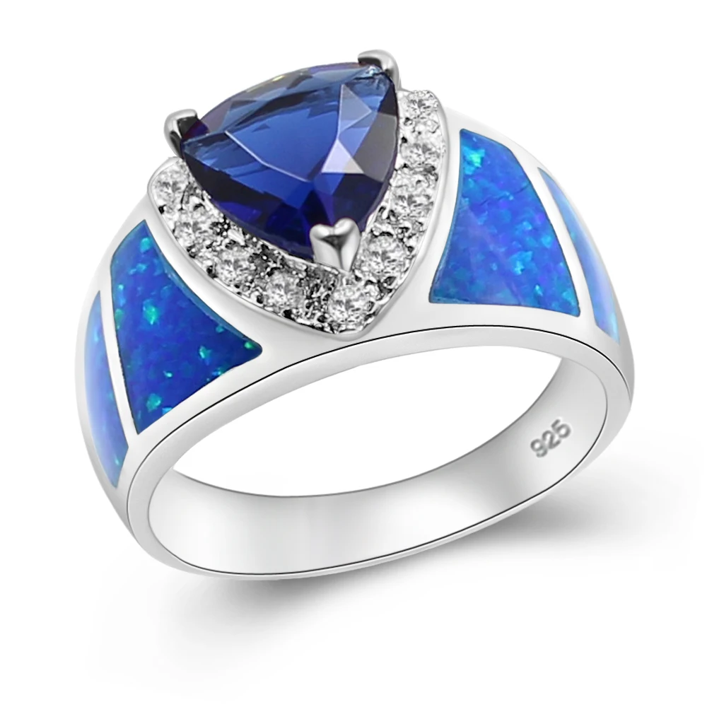 65% скидка 925 Стерлинговое Серебро Цвет Синий Австралийский опал hotSapphire женские