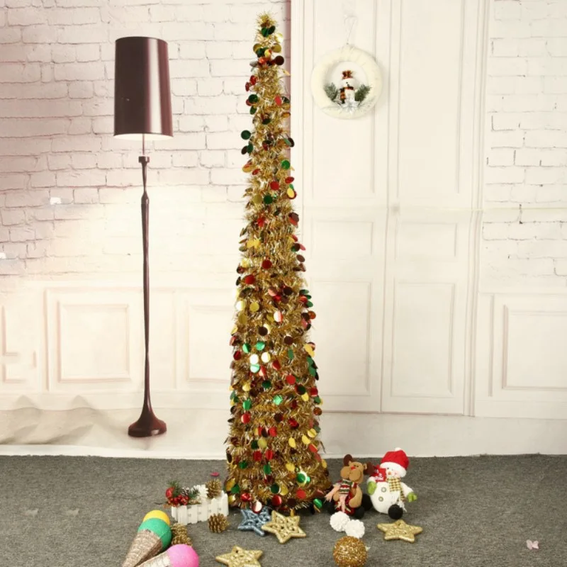 

Reflective Metal Plate Christmas Tree eye-catching Foldable, reusable, Saves Space Artificial Christmas Gift Home Supplies