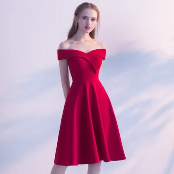 

Solid Women Slim Dress Sexy Off Shoulder Evening Party Dresses Casual A-Line Female Graduation Gowns Celebrity Nightclub Gown