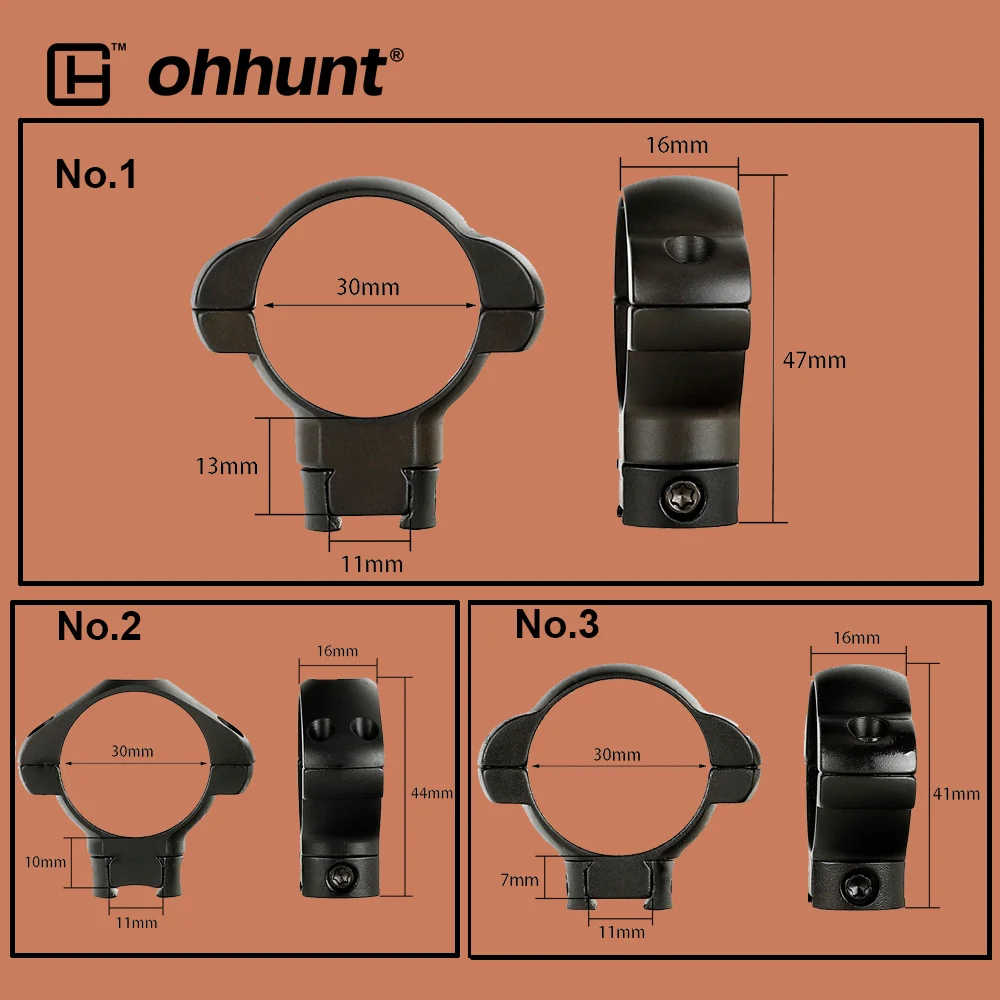 Ohhunt тактический 30 мм трубчатые кольца из стали 3/8 11 крепление направляющей