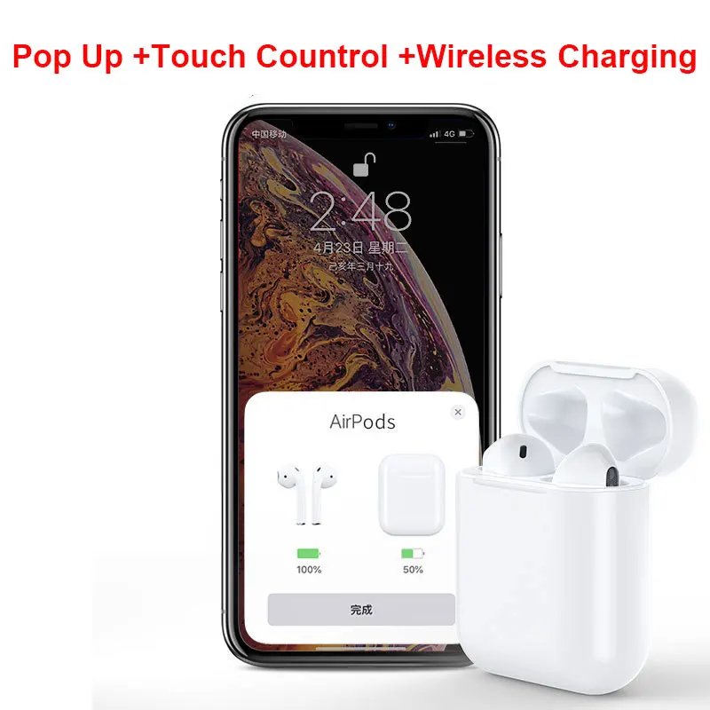 

I12 Bluetooth Earphone Headsets Pop Up Touch Control Wrieless Charging 5.0 Sports Waterproof Wireless Headphones Earbuds Mic