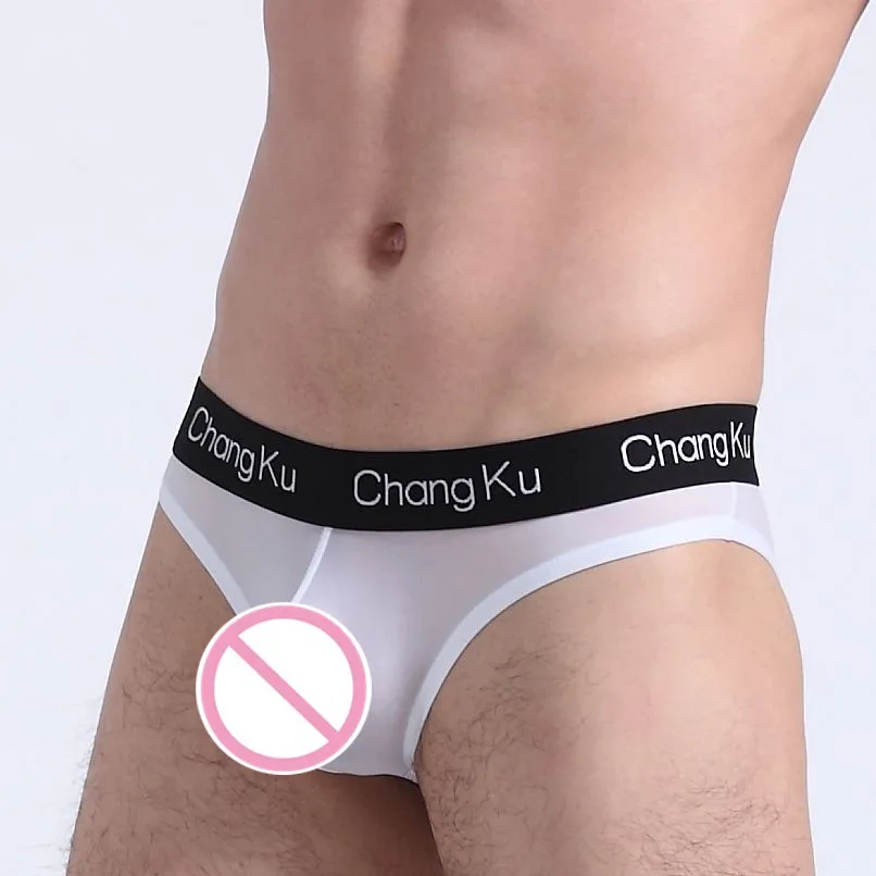

Sexy Underwear Men Seamless Briefs Shorts Man Nylon Low Waist Panties Solid Semi-transparent U Convex Pouch Underpants