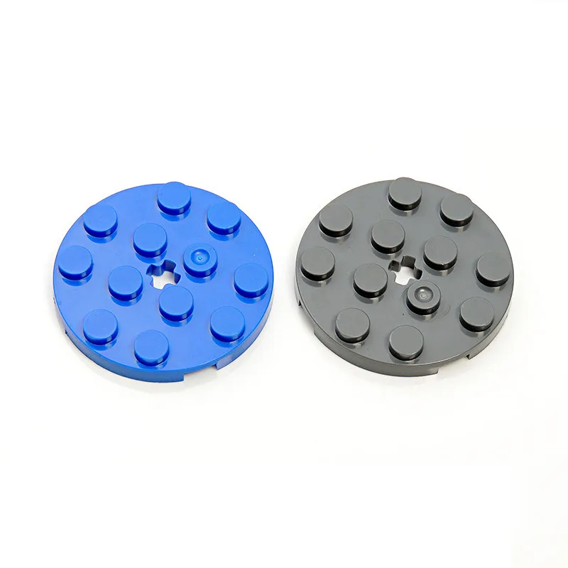 

10Pcs/lot Technic Parts Plate Round 4 x 4 with Pin Hole Brick Parts Enlighten Block Assembles Particles Compatible with 60474