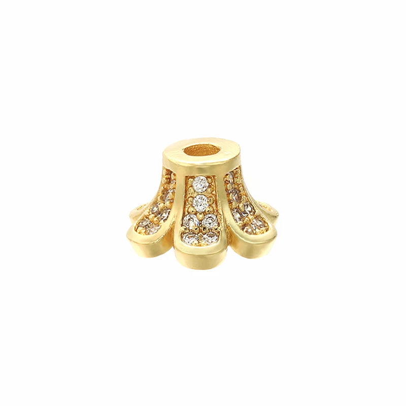 

ZHUKOU 6x9mm fashion brass crystal bead cap for necklace bracelet earrings jewelry making model:VH11