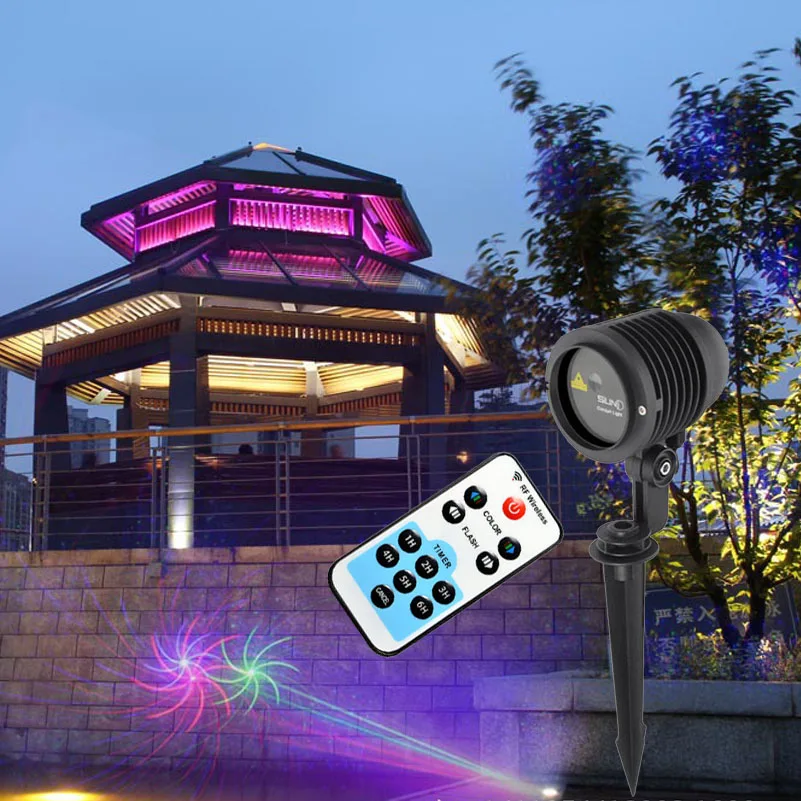 9 Patterns RGB Outdoor Landscape Lighting Waterproof Garden Lawn Laser