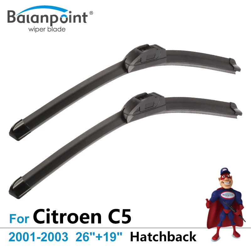 Wiper Blades for Citroen C5 Hatchback 2001 2003 26"+19", Set of 2, Best