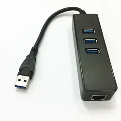 Проводной USB3.0 гигабитный сетевой адаптер + 3 * 3.0HUB 10/100/1000 M USB к RJ45 Соединительная плата локальной компьютерной сети для Тетрадь, рабочий стол