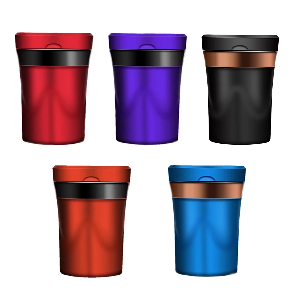 

Auto Ashtray Rechargeable Solar Energy LED Car Ashtray Removable Cigarette Lighter Ashtray Creative Luxury For Car Cup Holder