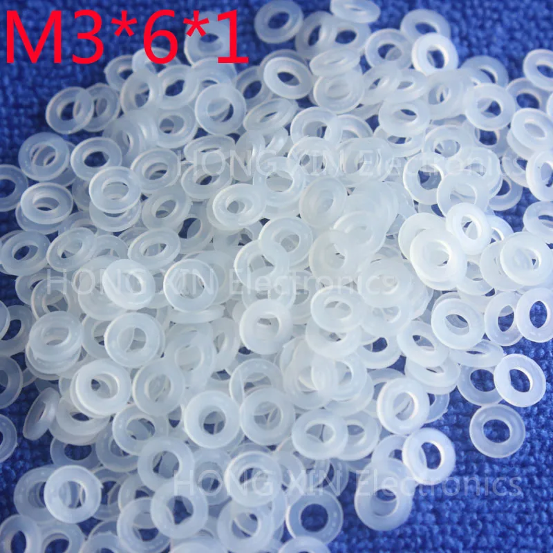 M3*6*1 White 100pcs Nylon Washer Plastic Flat Spacer Washer Thickness