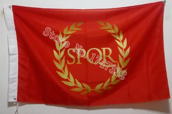 

Western Roman Empire SPQR Flag hot sell goods 3X5FT 150X90CM Banner brass metal holes