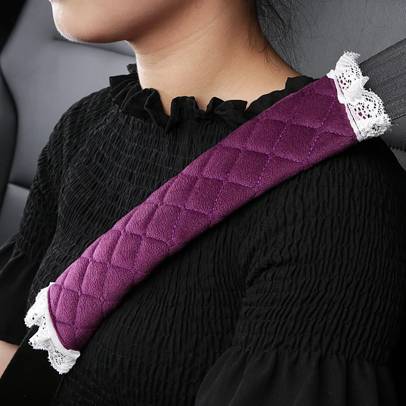 

Car seat belt shoulder cover a pair of four seasons universal car interior decoration set long insurance belt jacket