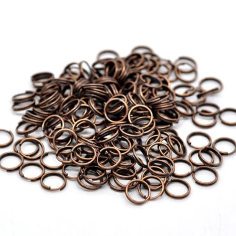 500Pcs Copper Tone Round Alloy Double Loops Split Jump Rings Jewelry