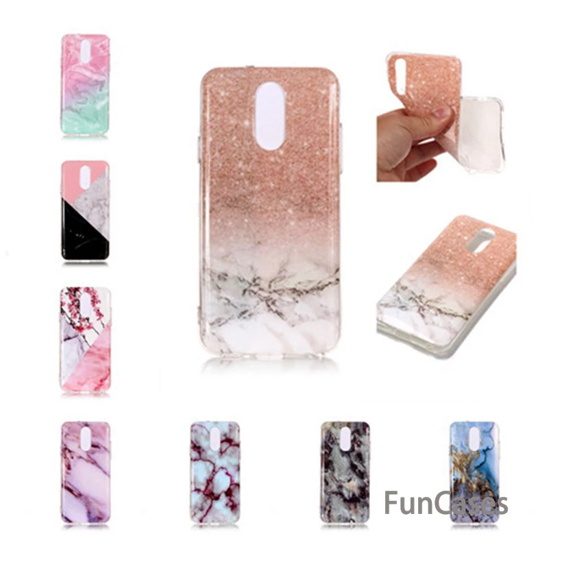 

Case For LG V35 ThinQ Q7 G7 K8 K10 2018 Silicone Case Luxury Marble Flower Geometric Soft Phone Cover estuche cover Mobile