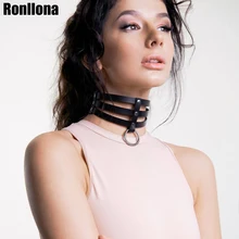 Кожаное ожерелье Связывание Ddlg пастельный готический панк готический чокер ошейник для танцев на шесте кожаные ремни на шею голографическое ожерелье