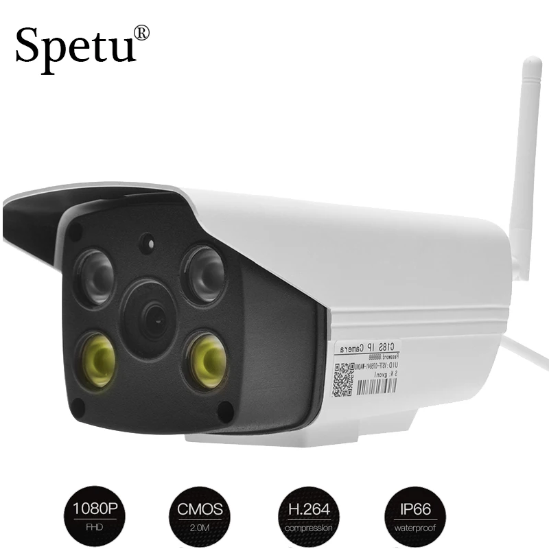 

Spetu 1080P Wifi Camera CCTV Waterproof Outdoor Full Color Night Vision Security Camera Infrared Bulllet Camera Built-in Mic