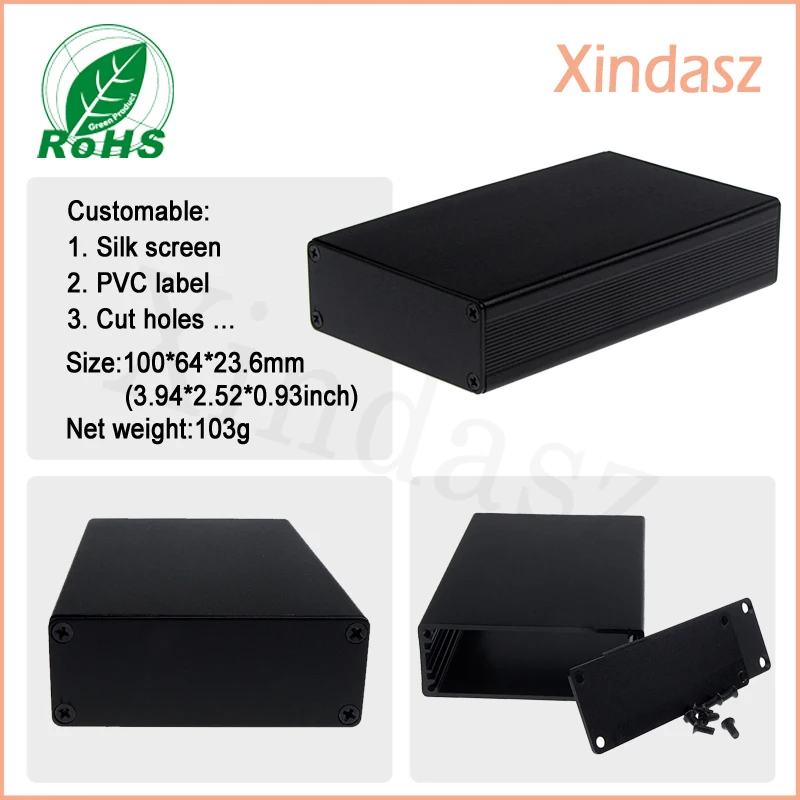 

100*64*23.6mm aluminium case diy aluminium project box aluminum profile