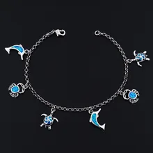 Океанская Голубая Морская Черепаха огненный опал браслеты с крабом и дельфином