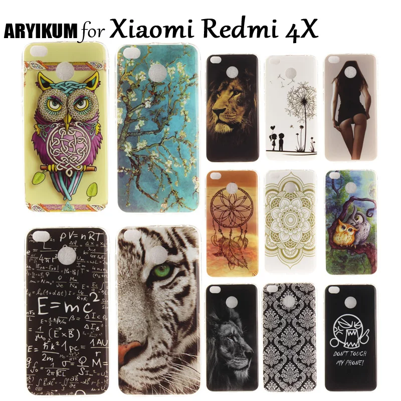 ARYIKUM SmartPhone Animal Case For Xiaomi Redmi 4X Pro Prime 3GB 16GB 32GB 64GB Silicone Case For Xiaomi Redmi4X Redmi 4 X etui