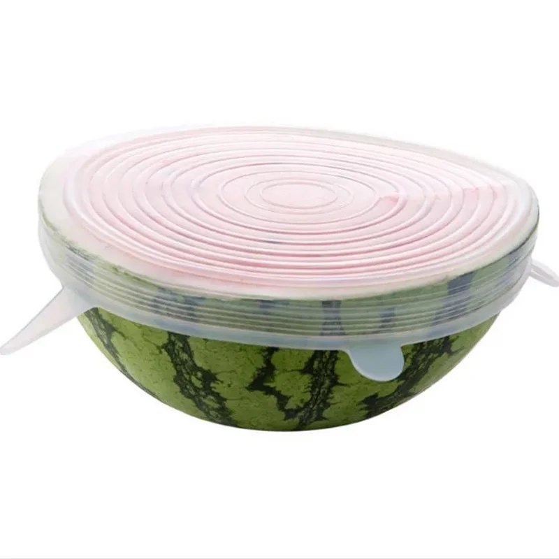 6pcs Silicone Stretch Food Lids Reusable Universal Silicone Food Wrap Bowl Pot Airtight Lid Kitchen Accessories 6pcs Silicone Stretch Food Lids Reusable Universal Silicone Food Wrap Bowl Pot Airtight Lid Kitchen Accessories
