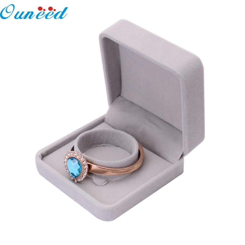 

Ouneed Happy Home Luxurious Grey Velvet Presentation Gift Jewellery Ring Necklace Bracelet Display Box Case Fashion 1 Piece