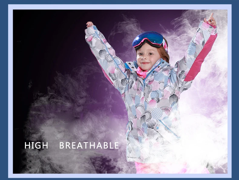 Коллекция года, зимние лыжные костюмы детские куртки с капюшоном Комбинезоны и штаны лыжные комплекты для девочек уличные Детские Зимние костюмы детская одежда
