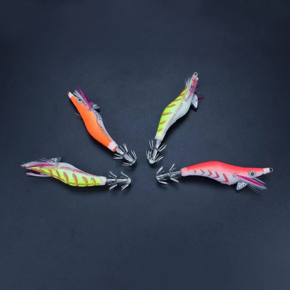 Noctilucent Glow Beard Shrimp Prawn Lures Cuttlefish Squid Jigs Baits Hook (3)