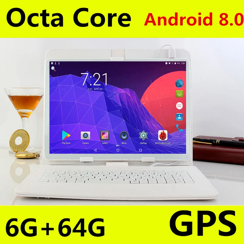 10.1 inch Tablet PC Android 8.0 For Google Play Octa Core SIM 3G 4G LTE WIFI GPS RAM 6GB 64GB Tablet Tablets