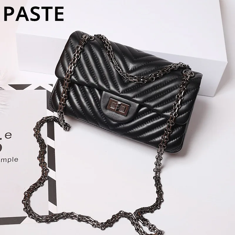 

22cm Sheepskin Diamond Lattice Women Handbags high quality genuine sheep leather messenger& Shoulder bag Luxury Brand Sac A Main