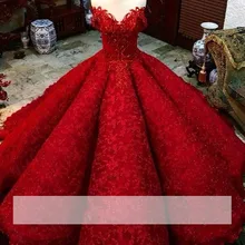 Красное Пышное Дешевое бальное платье, лиф сердечком, Кружевная аппликация из бисера, 16 платьев