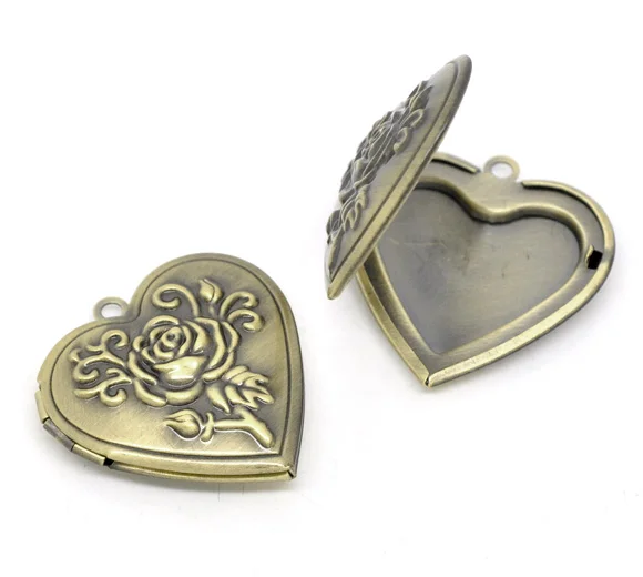 

DoreenBeads 5 Bronze Tone Heart Locket Photo Frame Settings 29x29mm (B14091), yiwu
