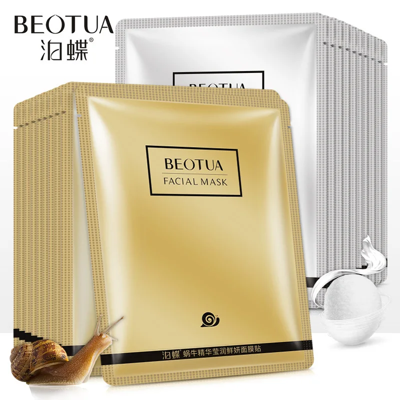 

BEOTUA Silk Protein Moisturizing Whitening Oil-control face mask Snail essence Anti-Aging Firming korean facial masks